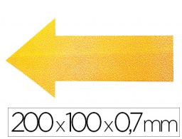 10 etiquetas adhesivas Durable PVC forma de flecha para suelo amarilla 150x100x0,7mm.